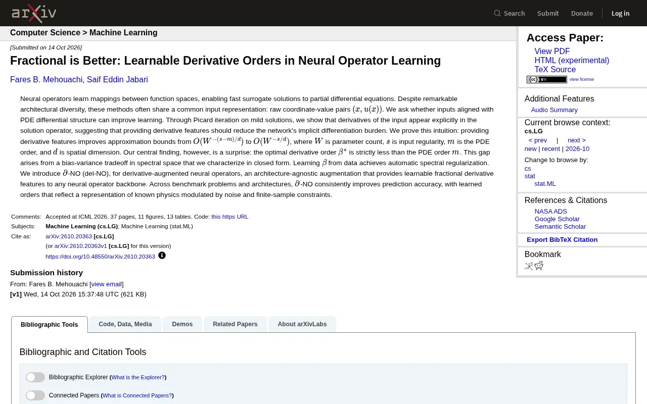 New Breakthrough in Neural Operators: Learnable Fractional-Order Derivatives Make PDE Solving More Accurate