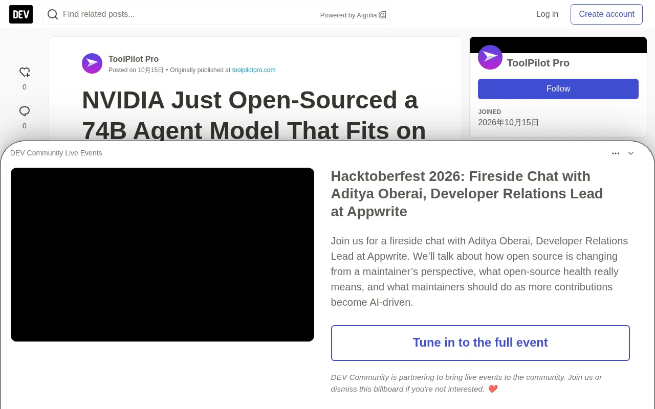 NVIDIA Just Open-Sourced a 74B Agent Model That Fits on a Laptop