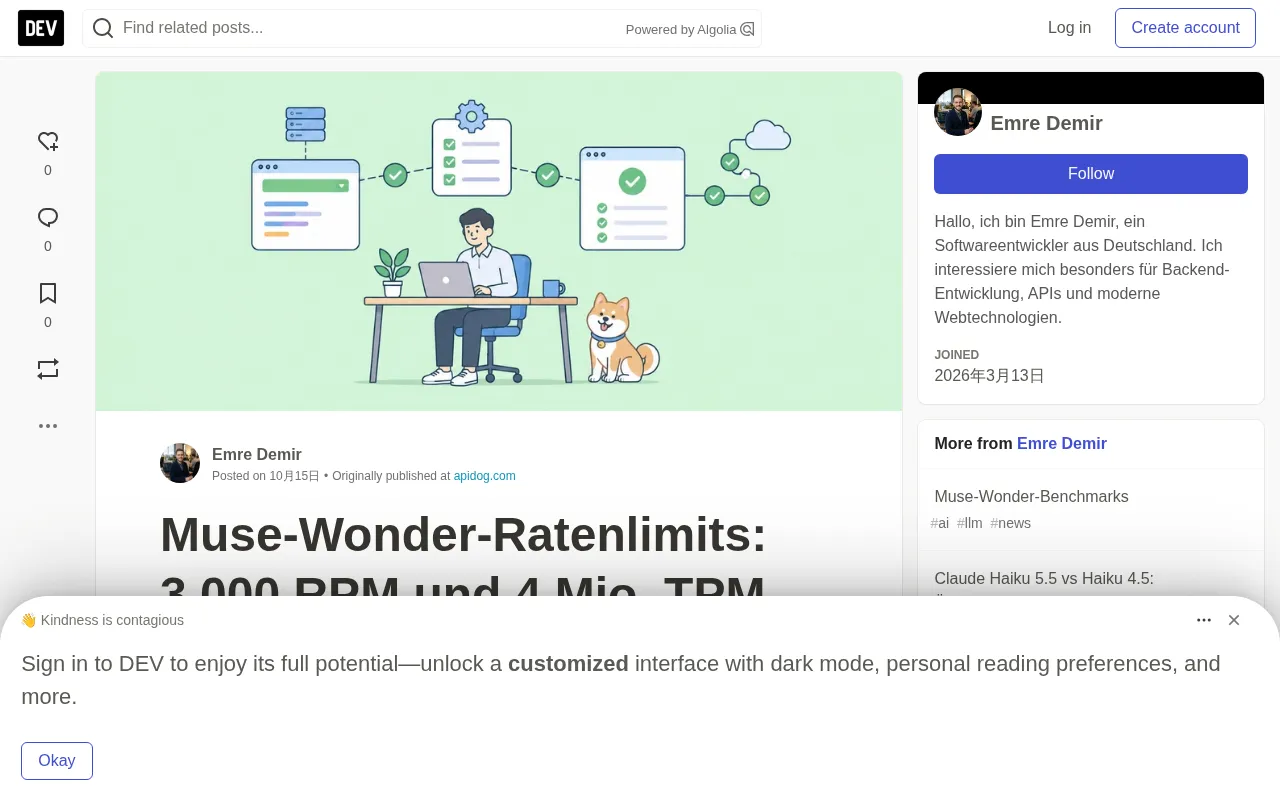 Muse Wonder Rate Limits Explained: How 3000 RPM and 4M TPM Are Shared Across Teams
