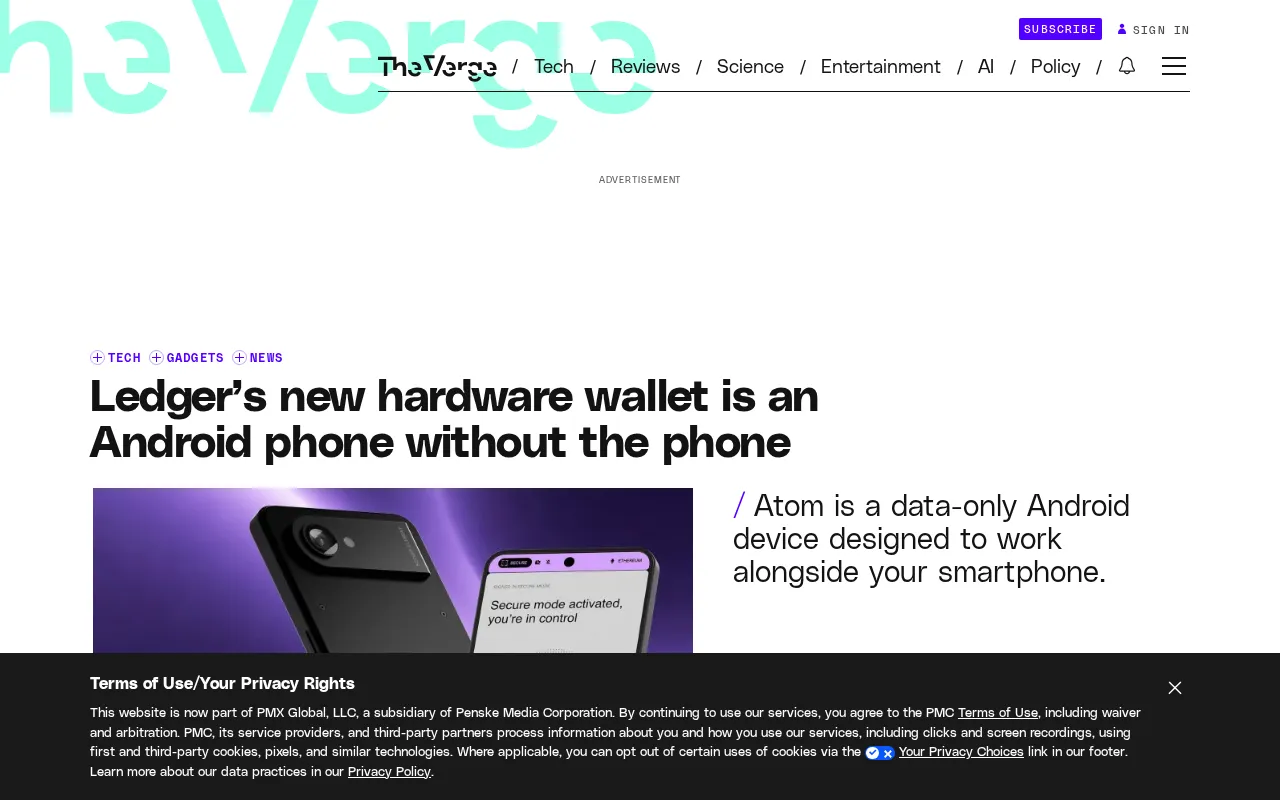 Ledger Launches Android Hardware Wallet Atom: A Phone Without the Phone