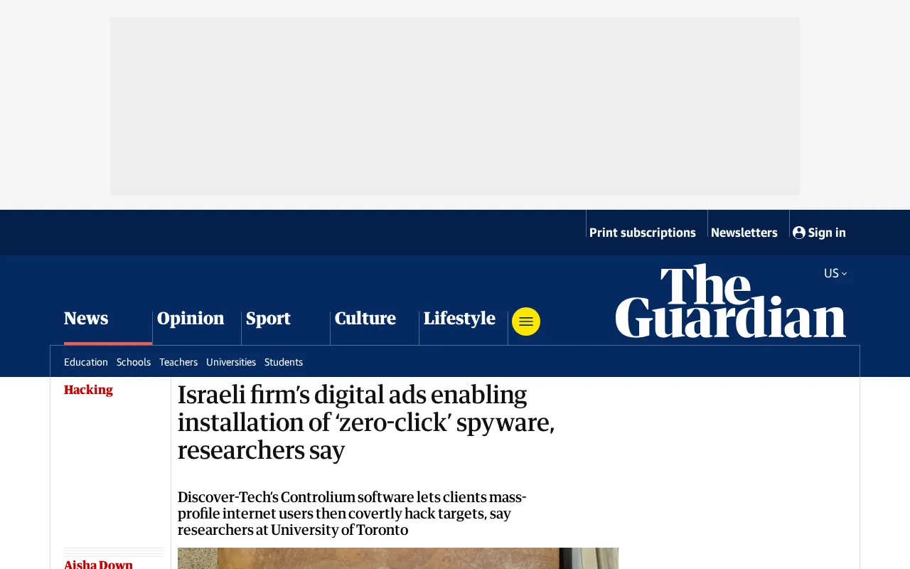 Israeli Firm Reportedly Used Digital Ads to Deliver Zero-Click Spyware