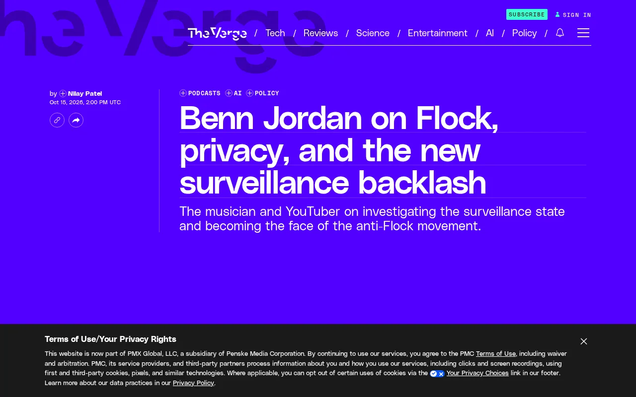 Benn Jordan on Flock Surveillance and the Privacy Backlash