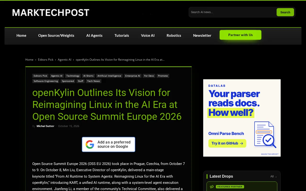 openKylin Releases KART: Linux Moves from Resource Management to Intent Management