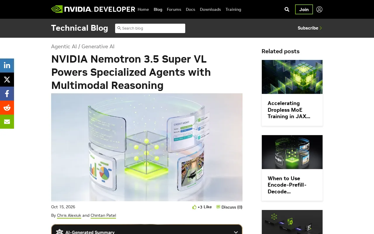 NVIDIA Nemotron 3.5 Super VL Powers Multimodal Agents