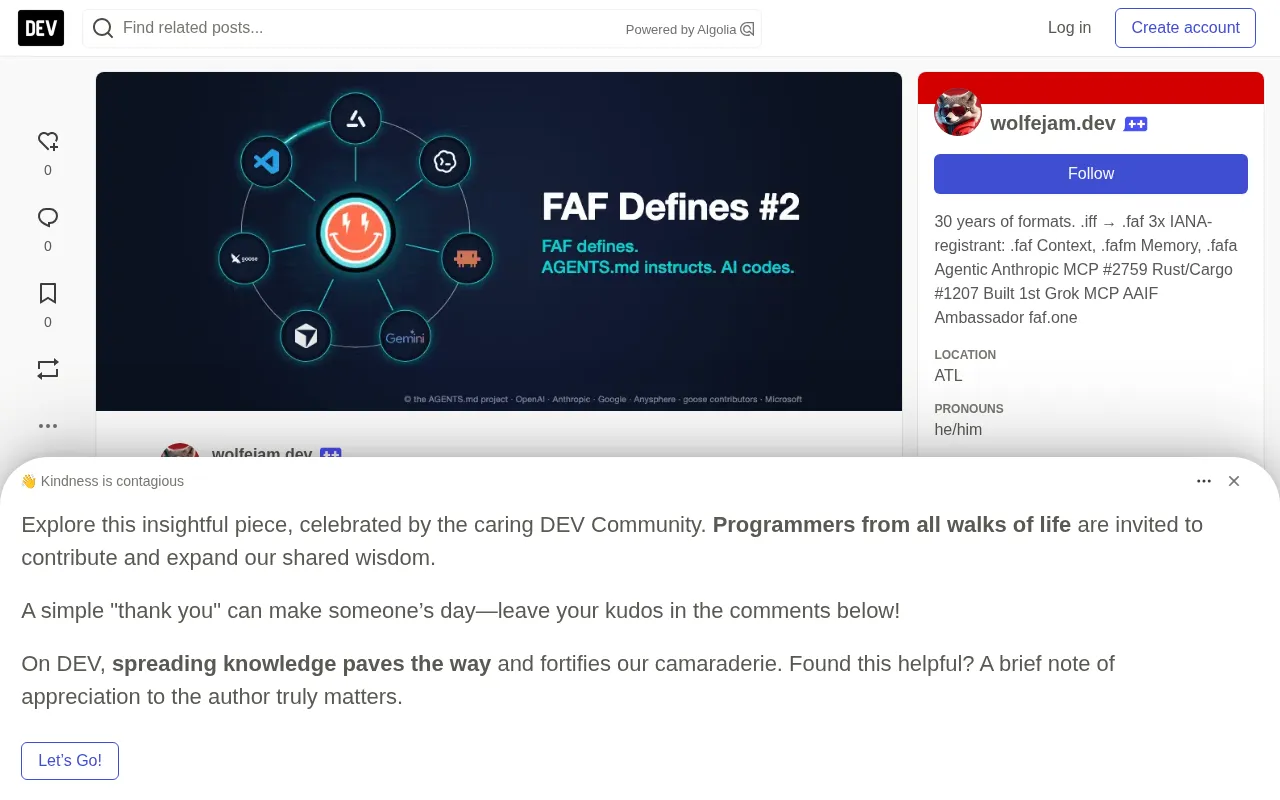 AGENTS.md and the AI Context Debate: How FAF Defines Project Facts