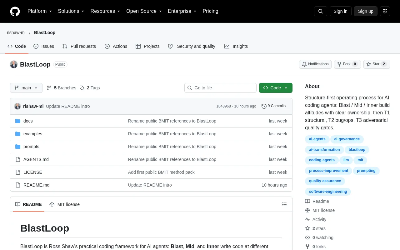 BlastLoop: A Structure-First Programming Method for AI Agents