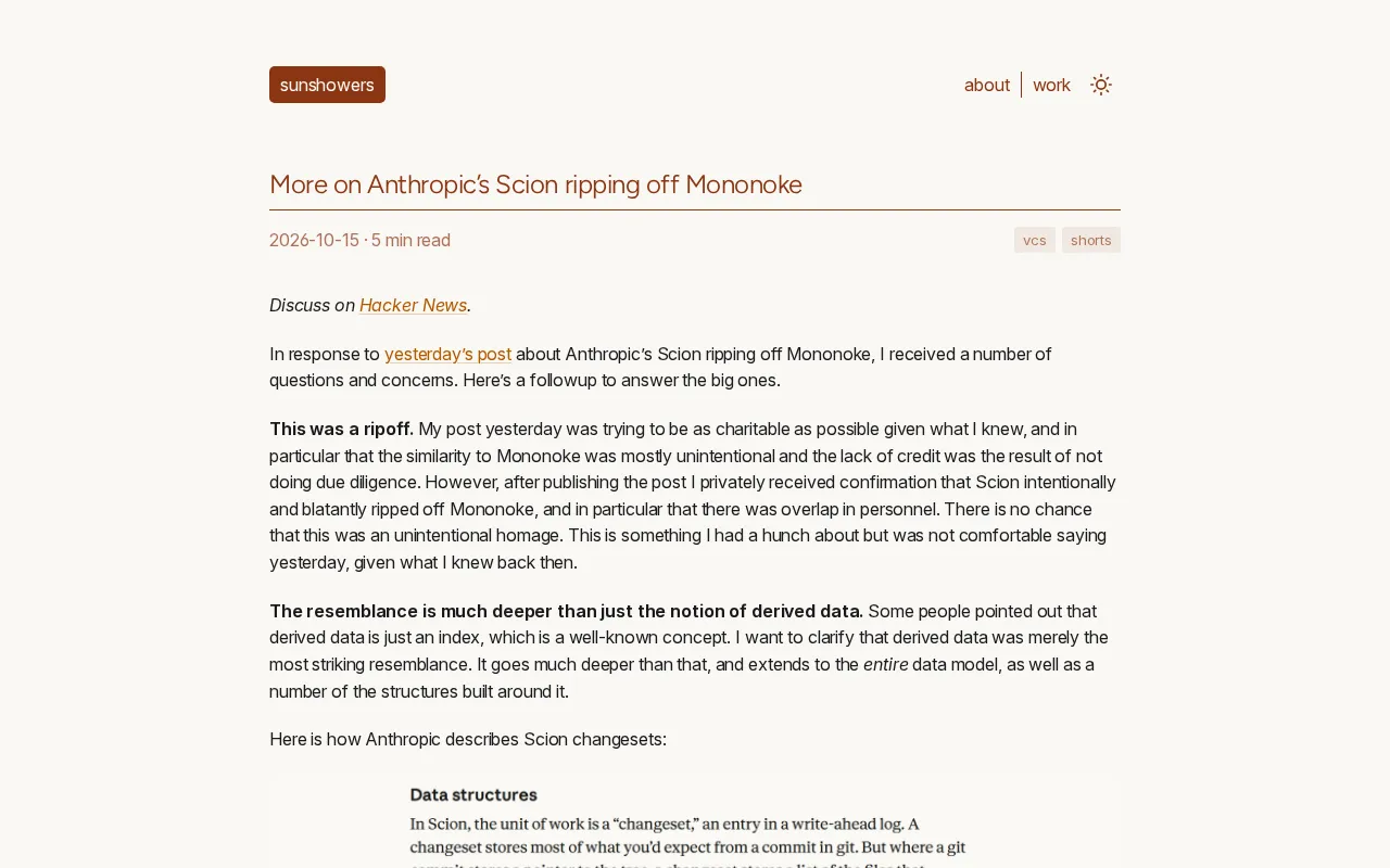 Anthropic's Scion Accused of Ripping Off Mononoke, Sparking Open Source Controversy