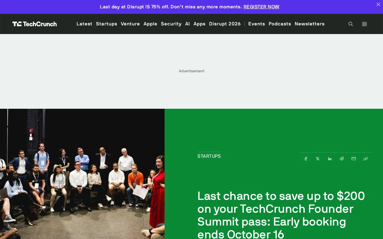 TechCrunch Founder Summit early-bird ticket discount about to expire