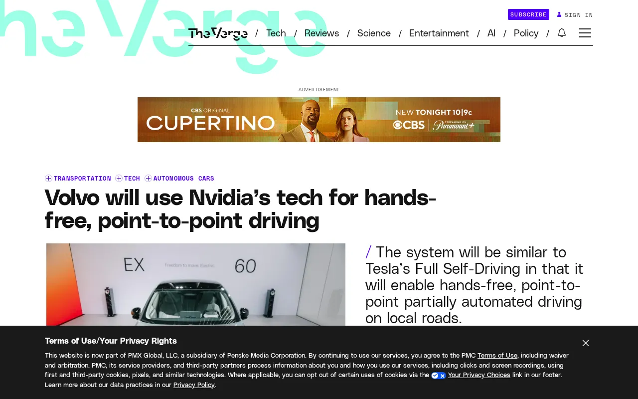 Volvo and Nvidia partnership announcement