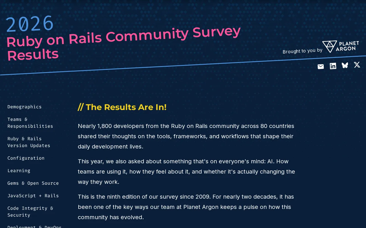 2026 Ruby on Rails Community Survey Results Are Out