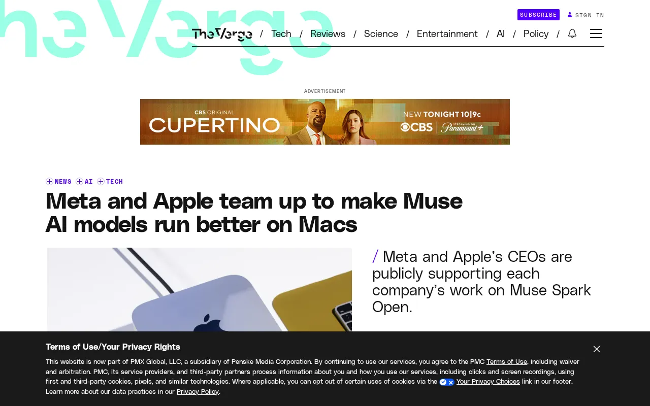 Meta and Apple team up to make Muse AI models run better on Macs