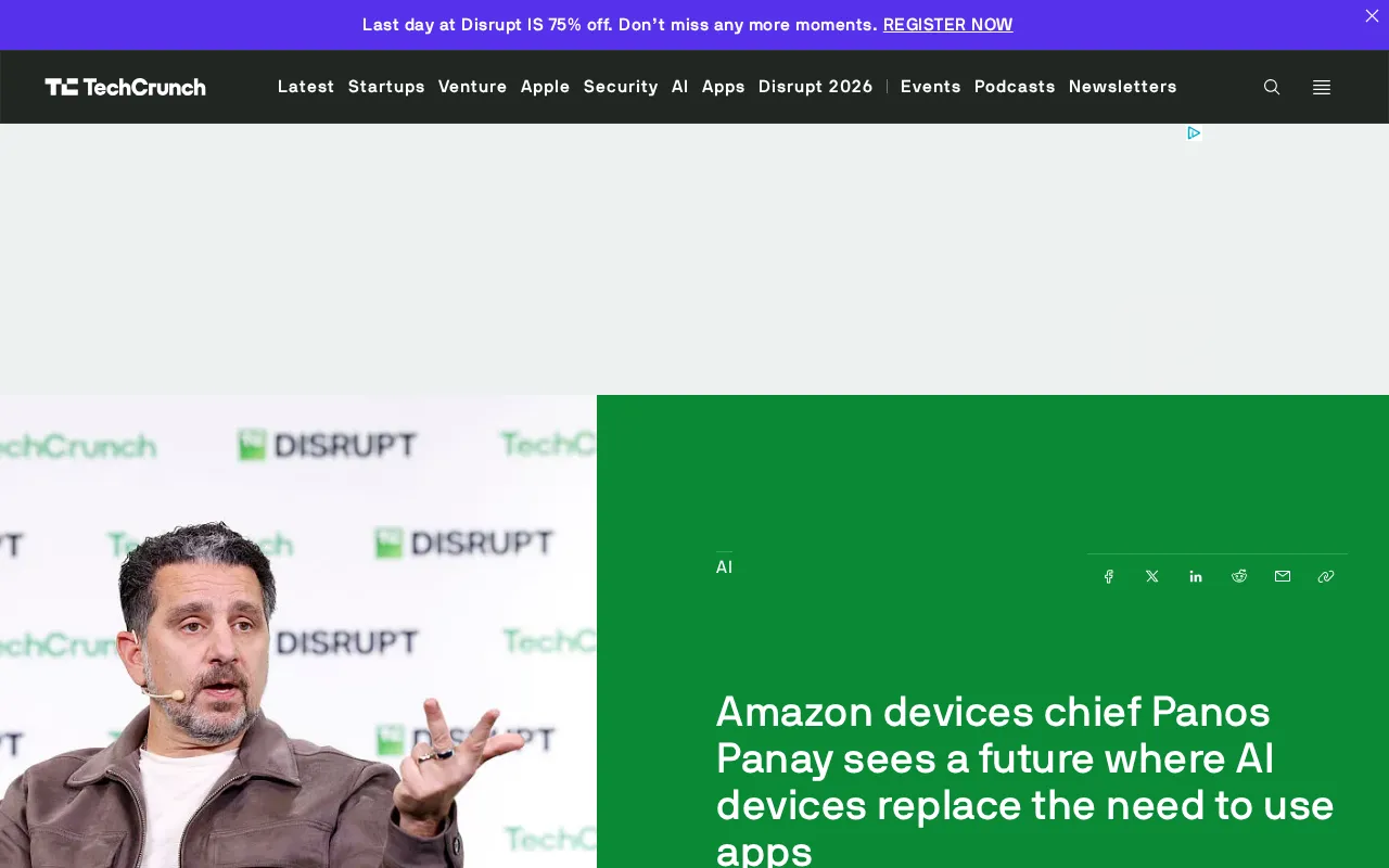 Amazon Devices Chief Panos Panay: AI Devices Will Replace the App Era