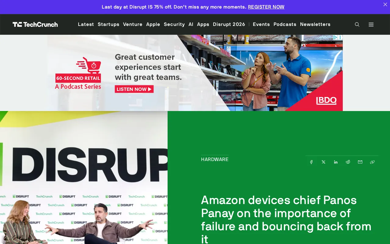 Amazon Devices Chief Panos Panay: Failure Is a Required Course in Product Innovation