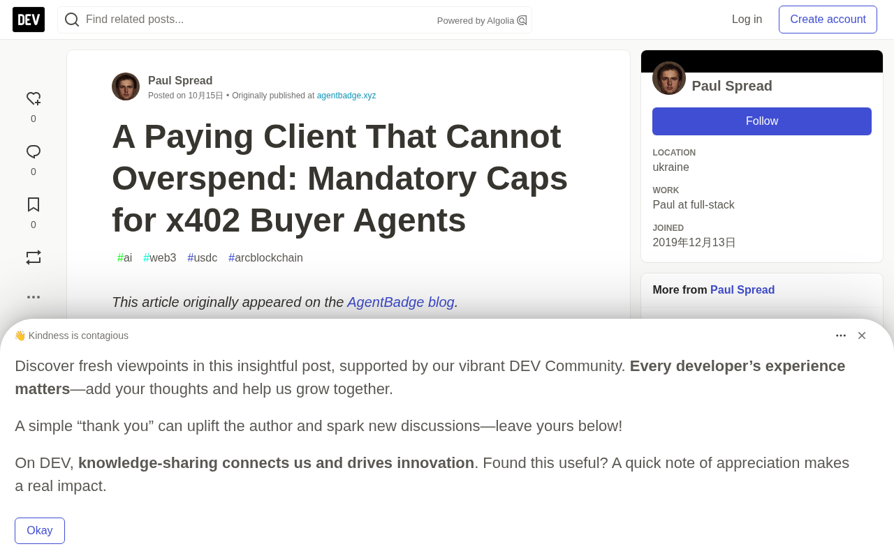 Mandatory Caps for x402 Buyer Agents: Making Paying Clients Unable to Overspend