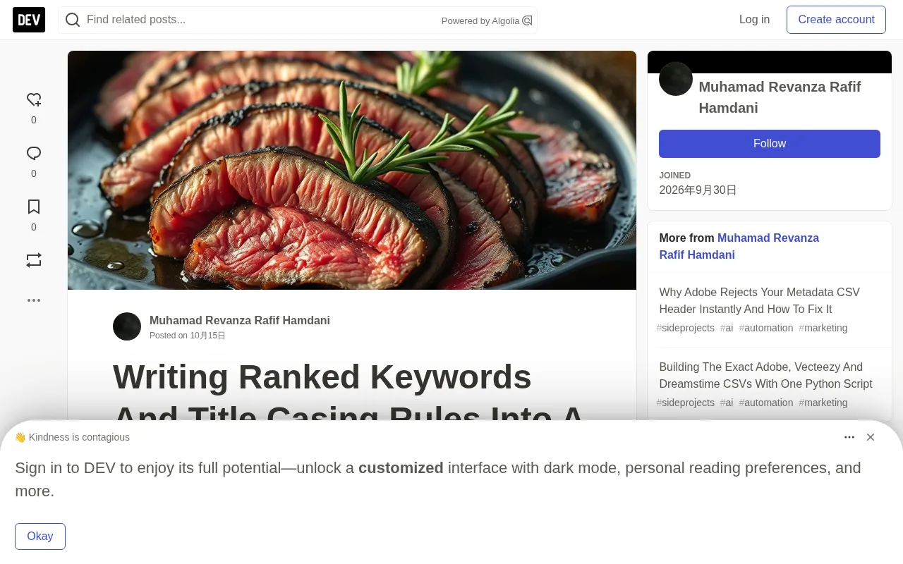 Generating Stock Metadata with Python Scripts: Title Casing and Keyword Ordering in Practice