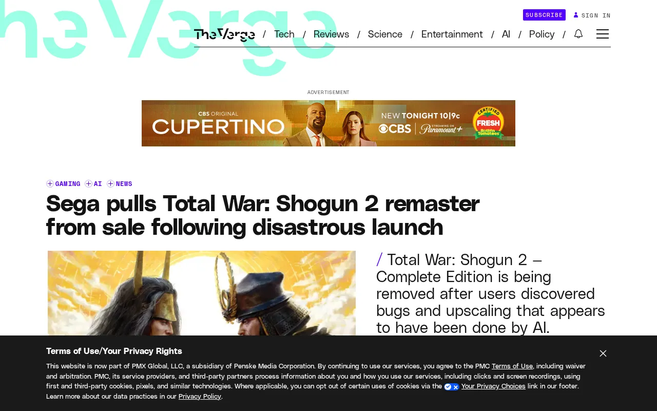 Sega Pulls Total War: Shogun 2 Remaster