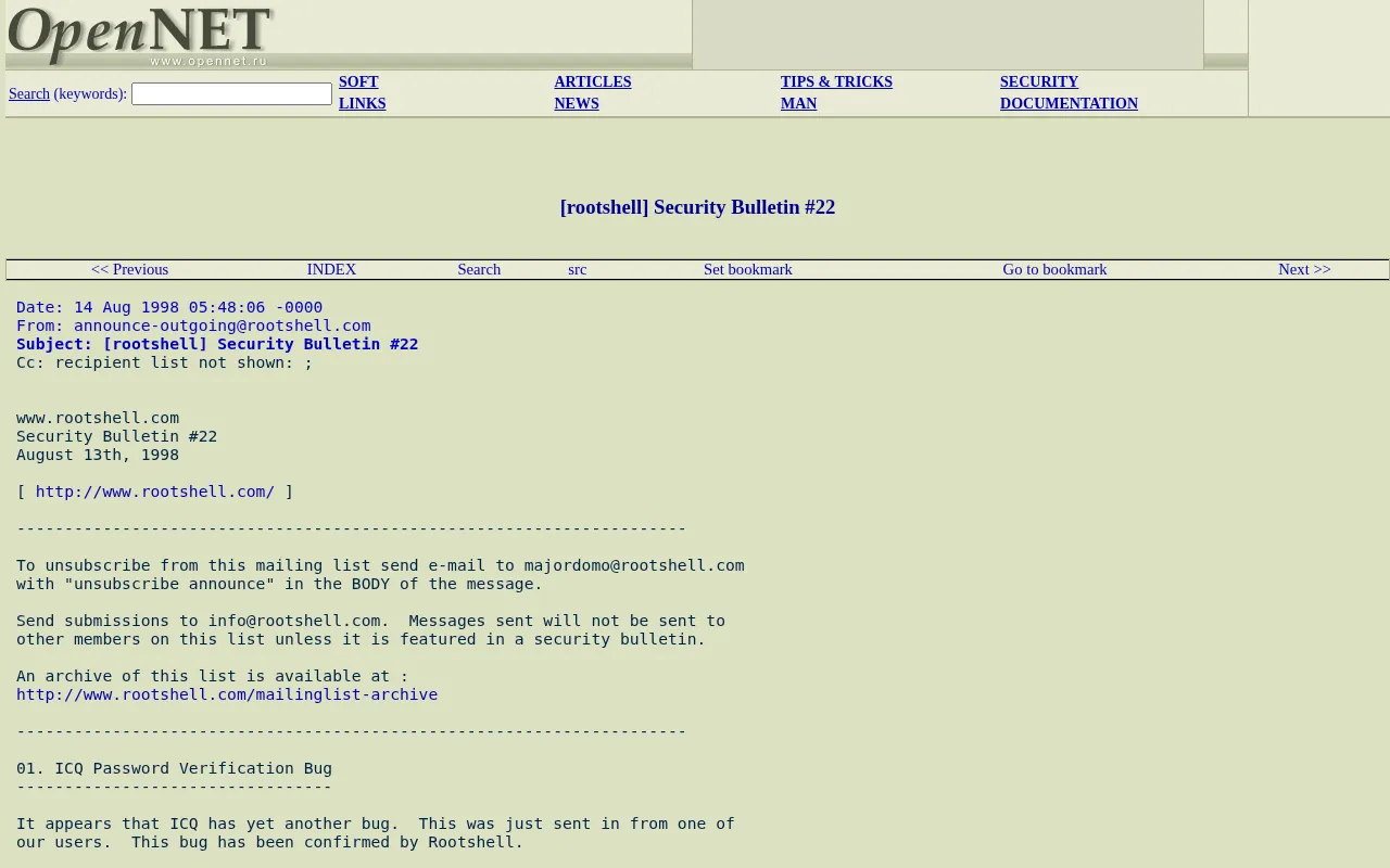 The 1998 ICQ Major Security Hole: Early Lessons in Instant Messaging Security