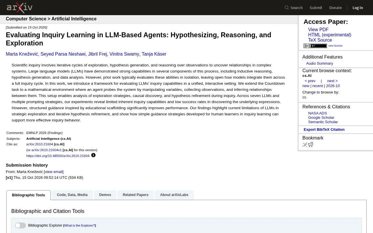 Evaluating Inquiry Learning in LLM Agents: Hypothesizing, Reasoning, and Exploration