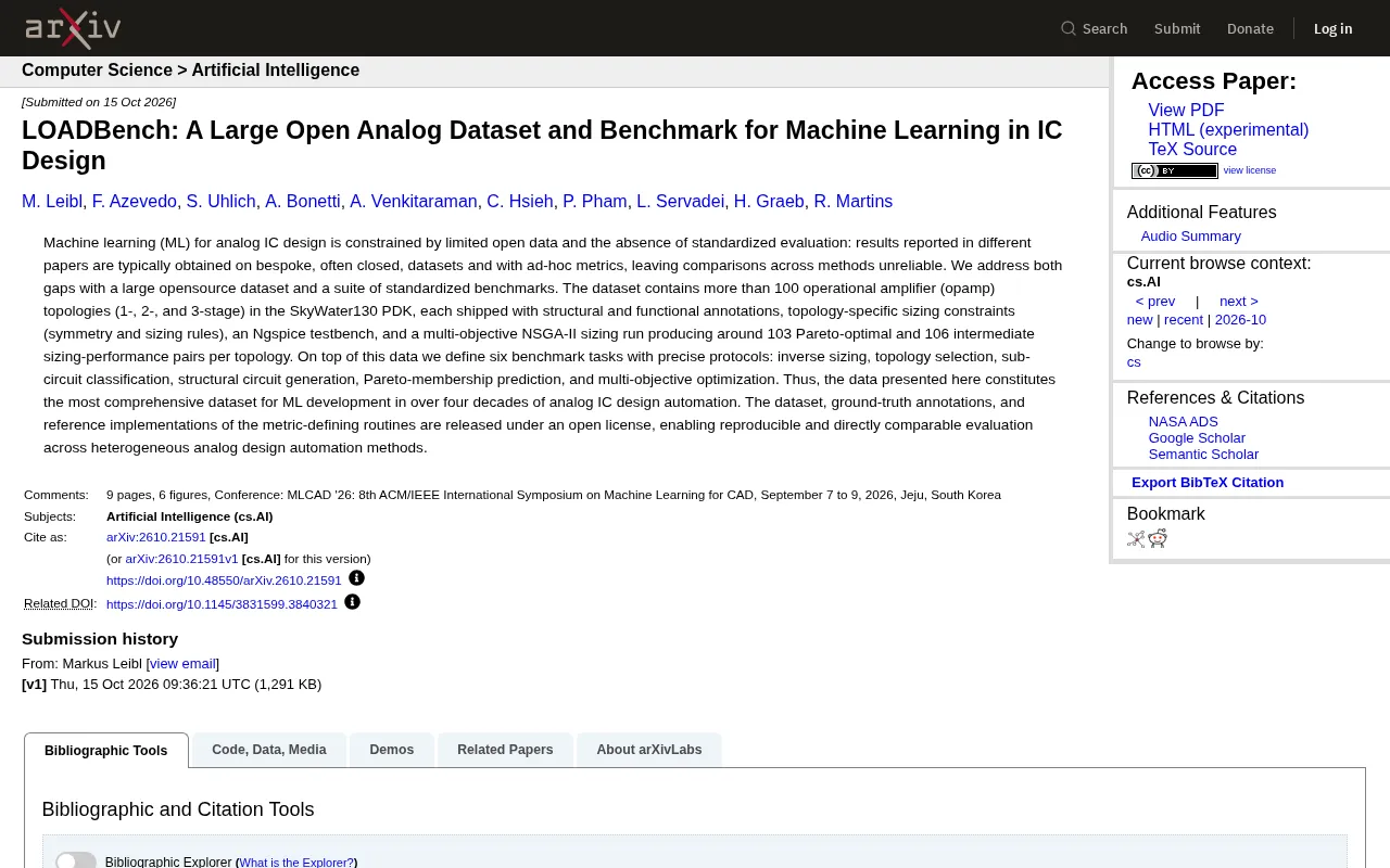 LOADBench: An Open-Source Dataset and Benchmark for Analog IC Design
