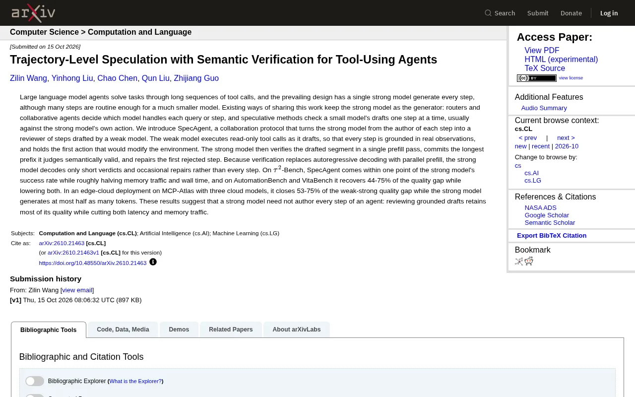 SpecAgent: Turning Strong Models into Reviewers Cuts Tool-Agent Inference Costs in Half