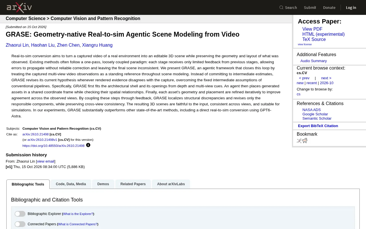 GRASE: Turning Videos into Editable 3D Scenes with an Agentic Closed Loop