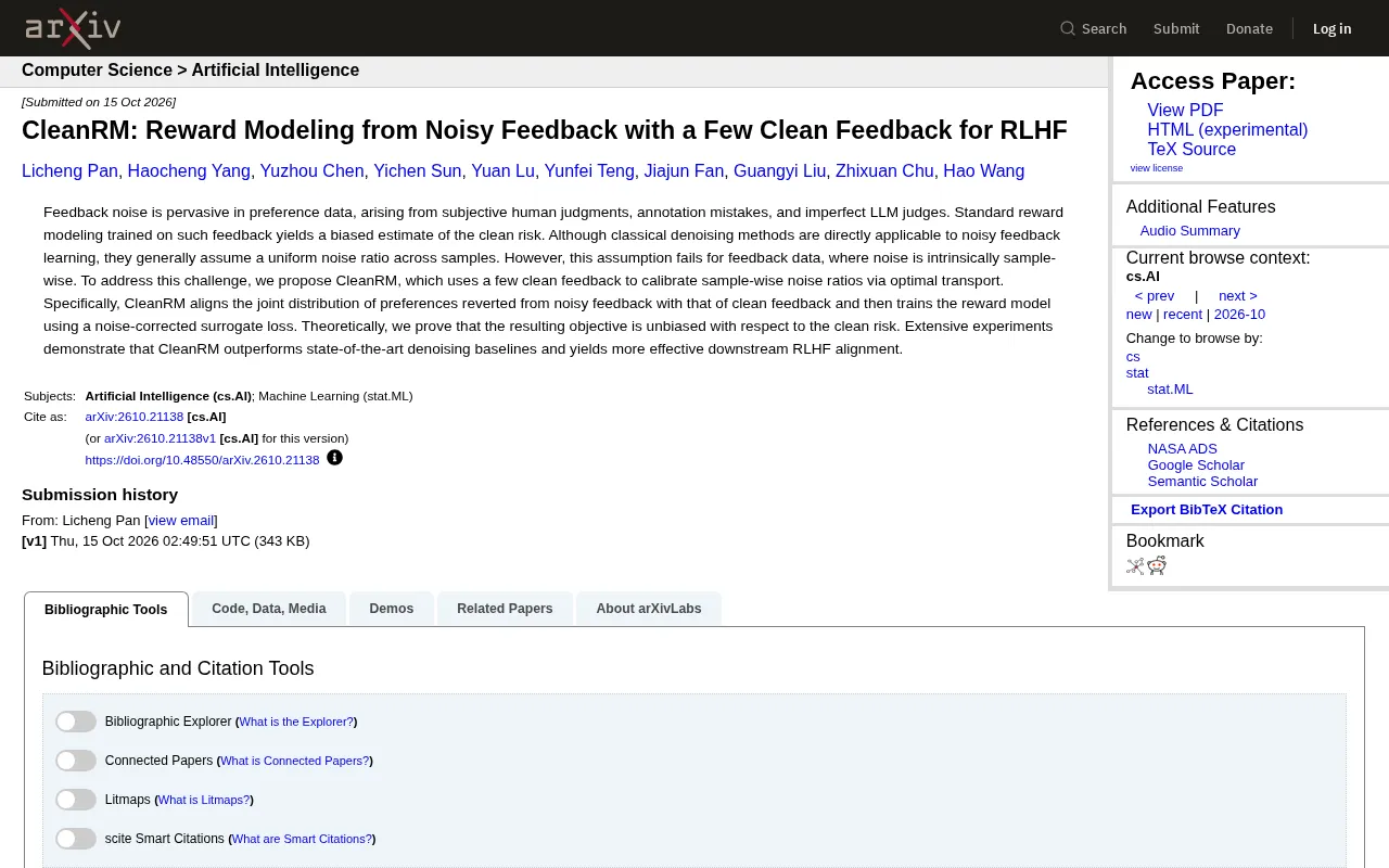 CleanRM: Cracking the RLHF Noisy Reward Modeling Challenge with a Few Clean Feedback