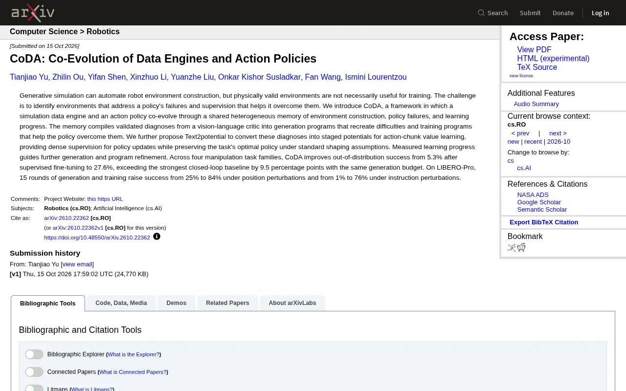 CoDA: Co-Evolving Data Engine and Action Policy — A New Paradigm for Robot Training