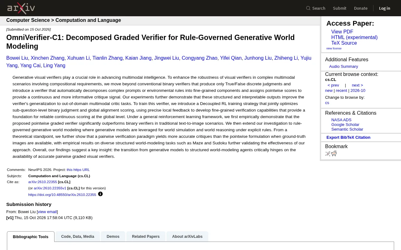 OmniVerifier-C1: From Binary Judgments to Graded Scoring — How Visual Verifiers Are Reshaping Generative World Models