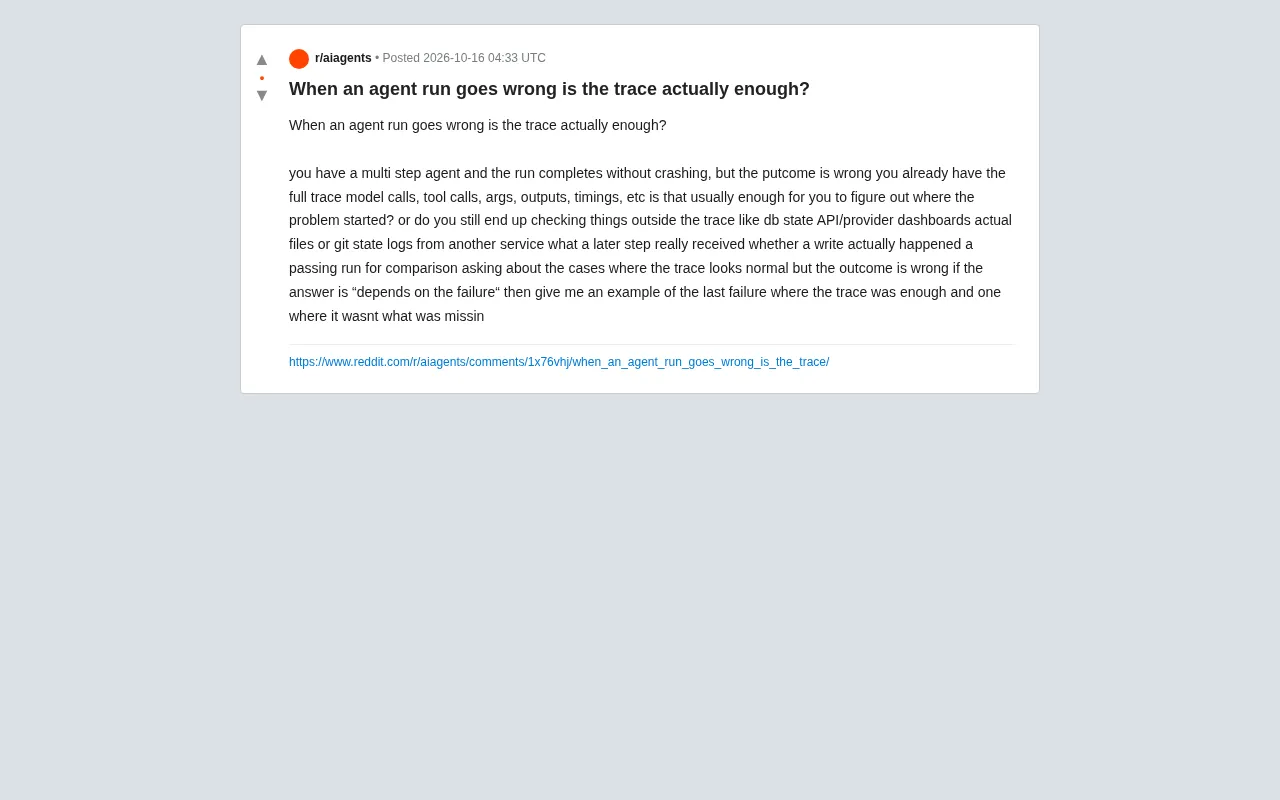 AI Agent Runs Go Wrong — Is the Trace Really Enough?