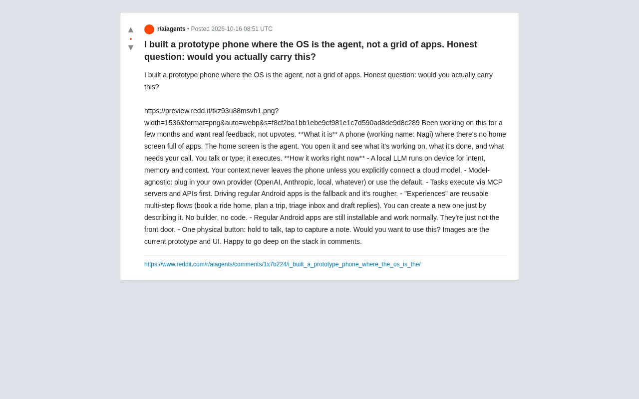 Turning the OS into an Agent: A Prototype Phone Without an App Grid