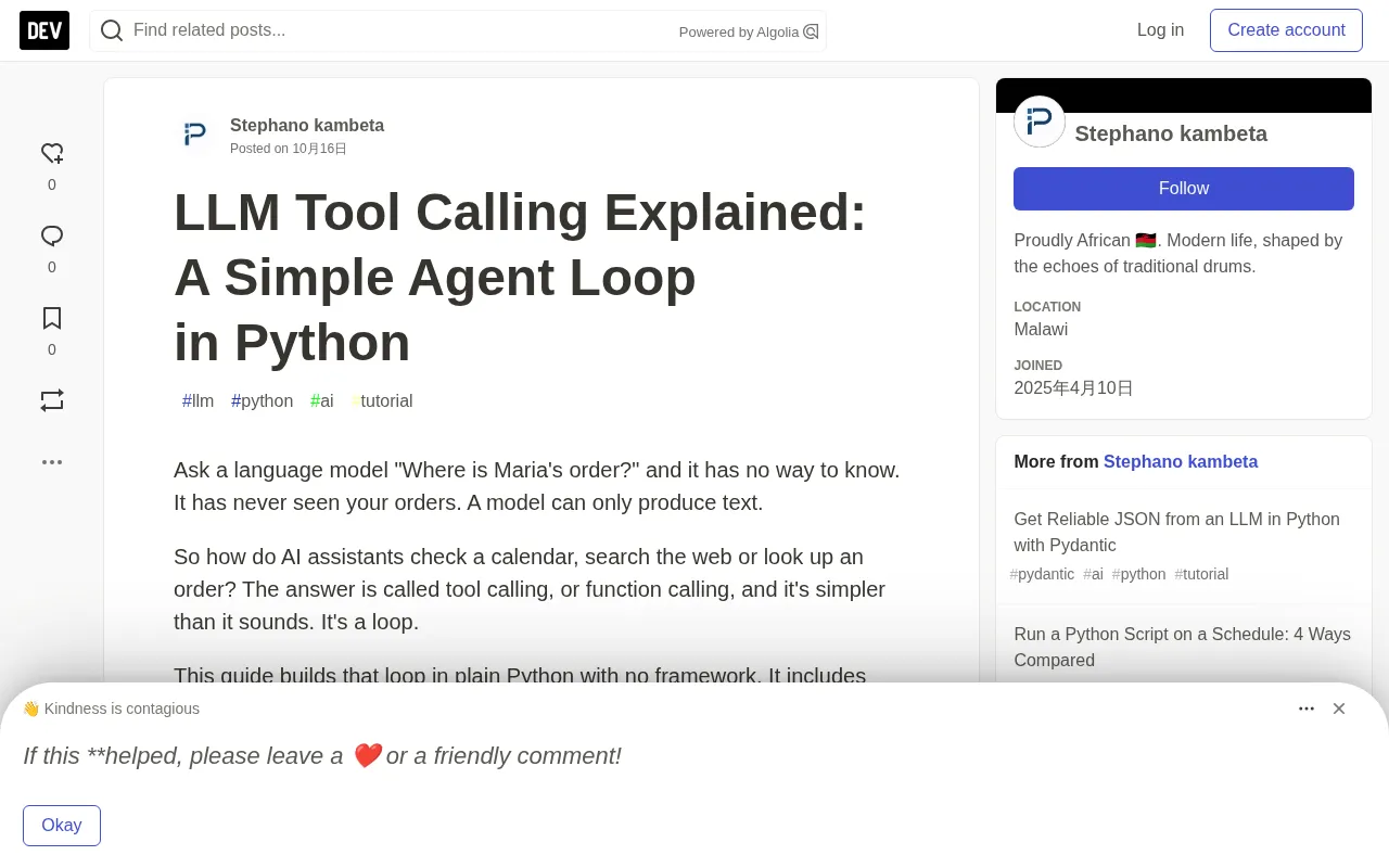 LLM Tool Calling in Practice: Hand-Writing an Agent Loop in Python