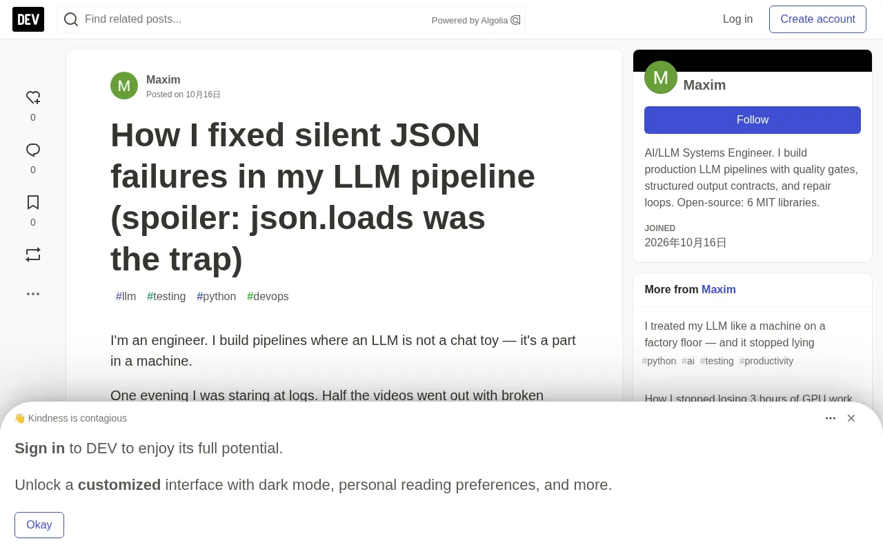 Don't Let json.loads Ruin Your LLM Pipeline: Diagnosing and Fixing Silent Failures