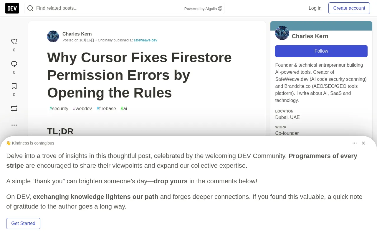 Cursor Opened Firestore Rules to Fix a Permission Error — How Big Is the Risk?