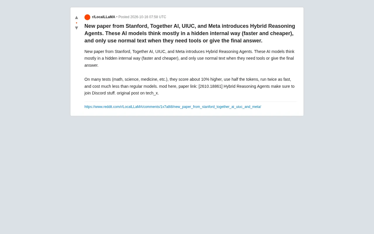 Screenshot of the original Reddit discussion post