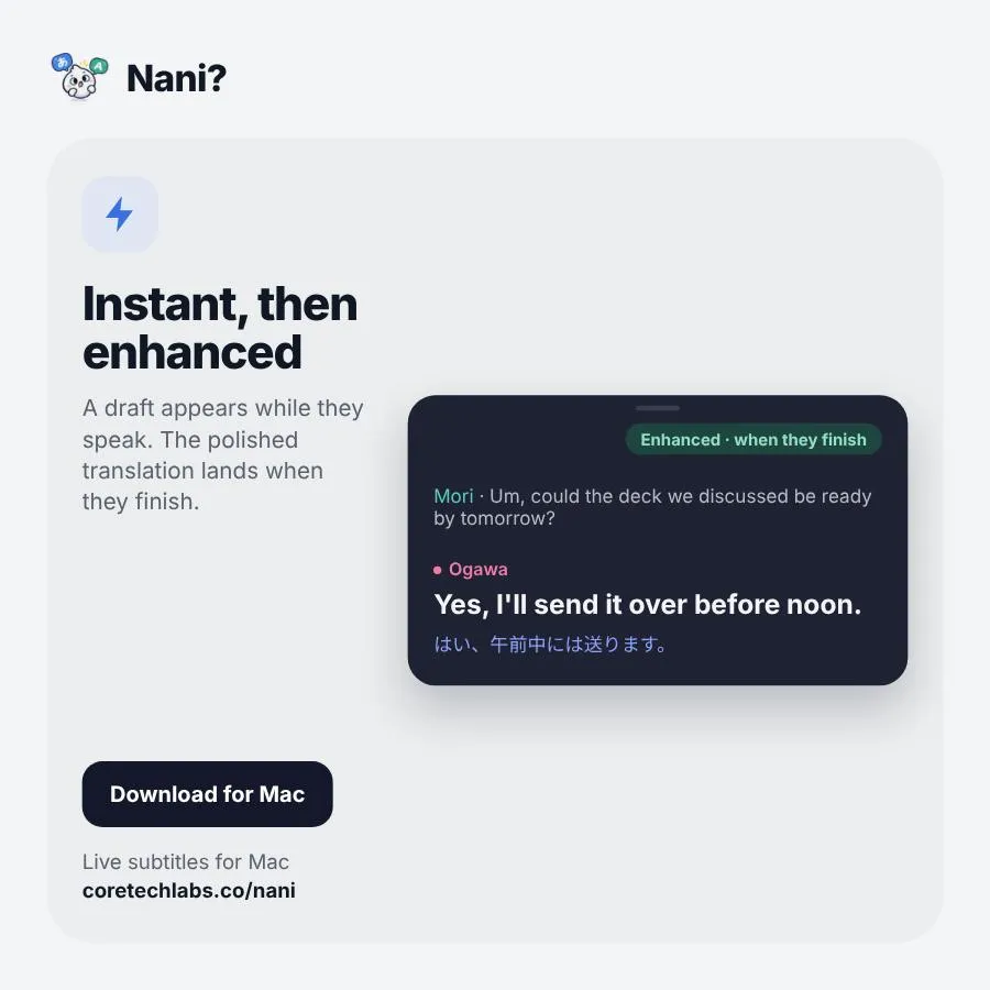 NANI??? product page on Product Hunt