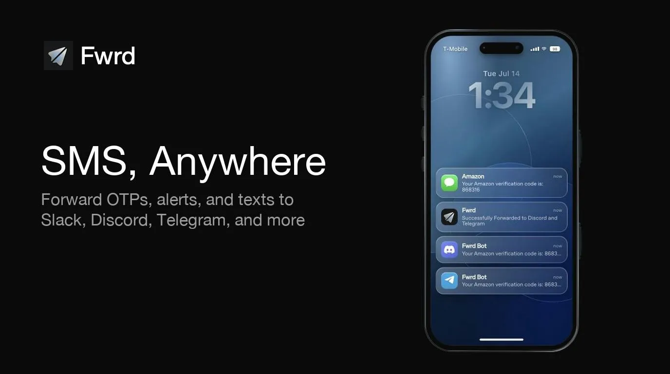 Fwrd: Forward iPhone SMS to Slack/Discord/Telegram