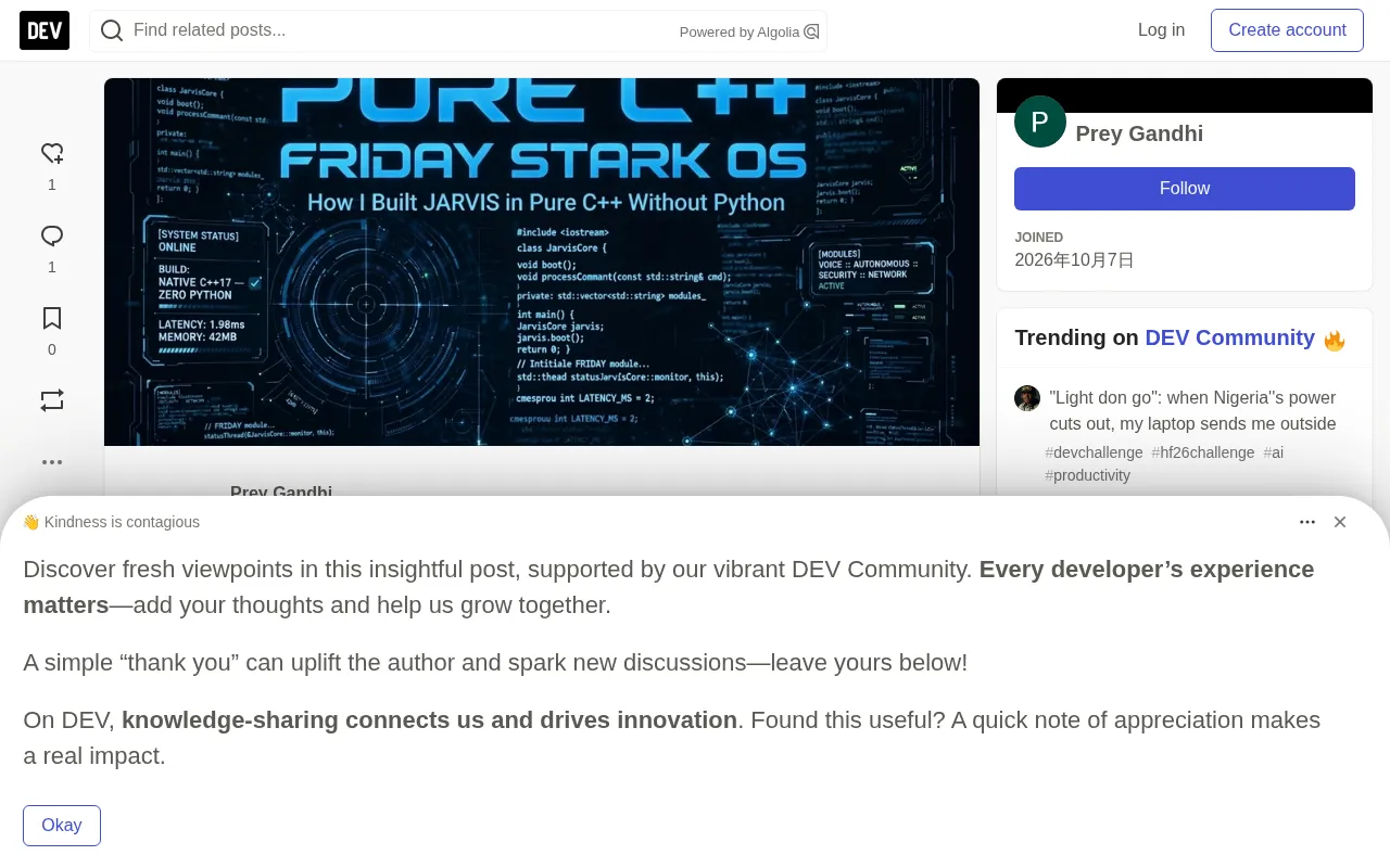 Pure C++ AI Voice Assistant Built from Scratch: Offline, Sub-Second Launch, No Python Required