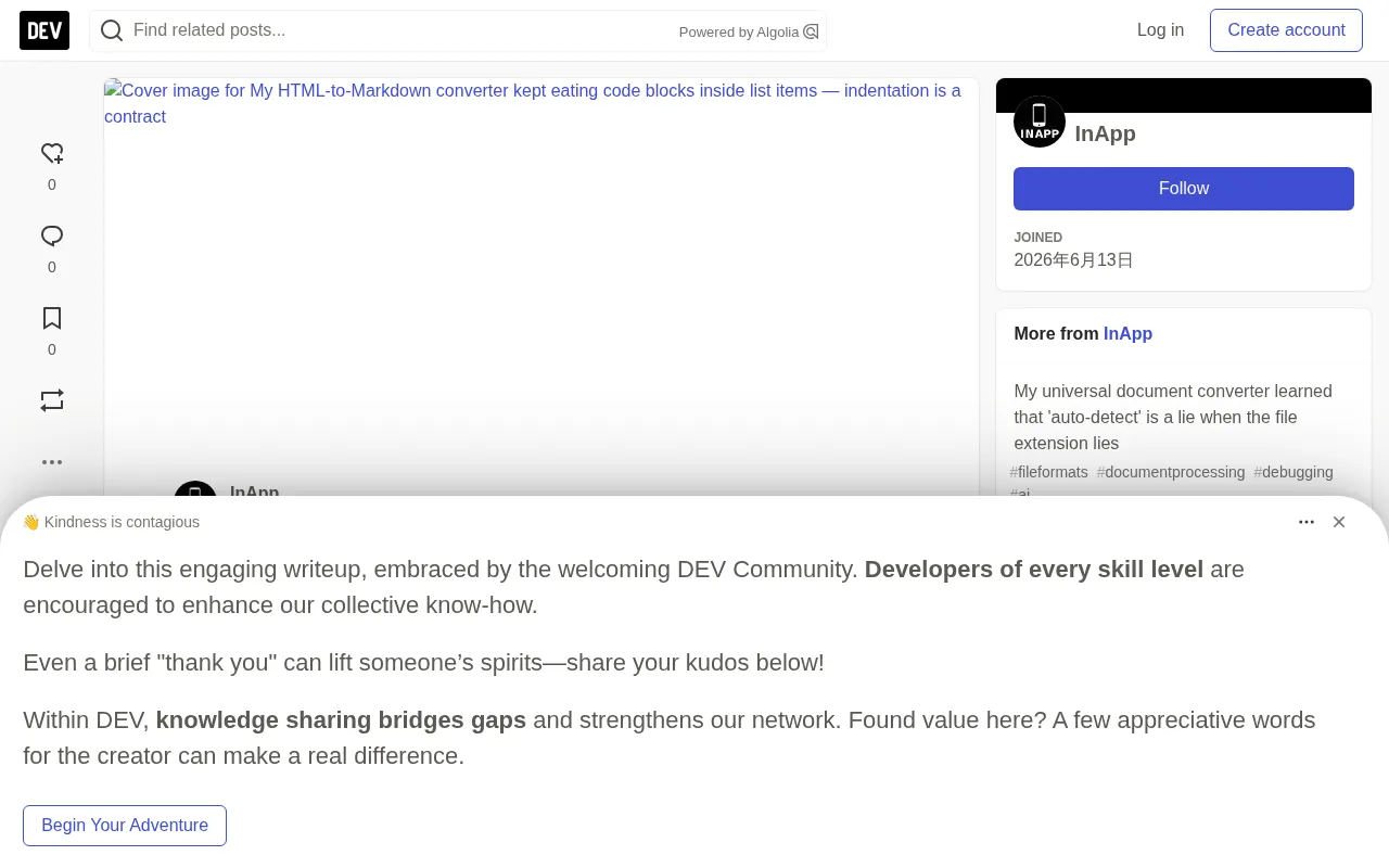 The HTML-to-Markdown Indentation Trap: Why Code Blocks Inside Lists Disappear