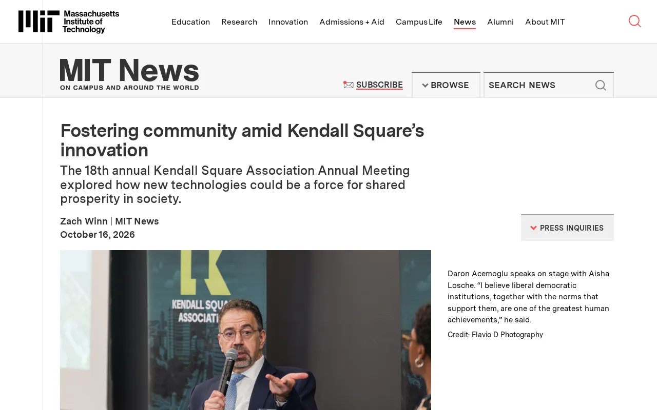 Kendall Square Annual Conference: Rebuilding Community Ties Amid the Innovation Wave