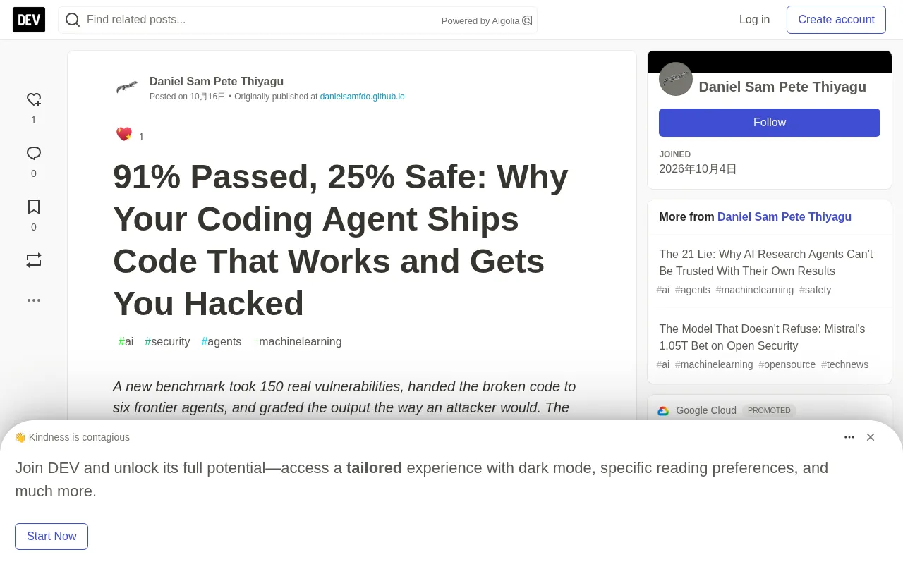 AI Coding Agents Pass 91% of Tests, But Only 25% Are Safe to Ship