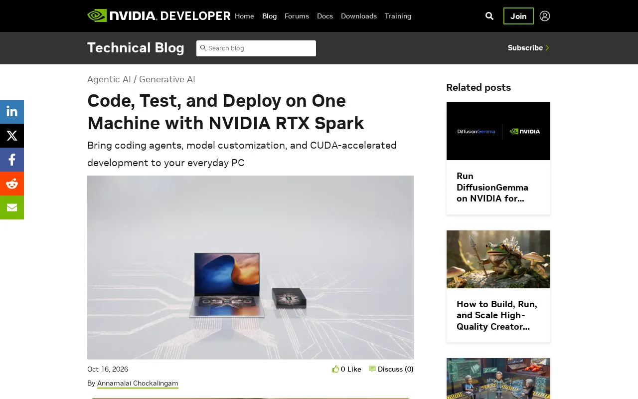 NVIDIA RTX Spark: Running Code, Testing, and Deployment End-to-End on a Single Machine