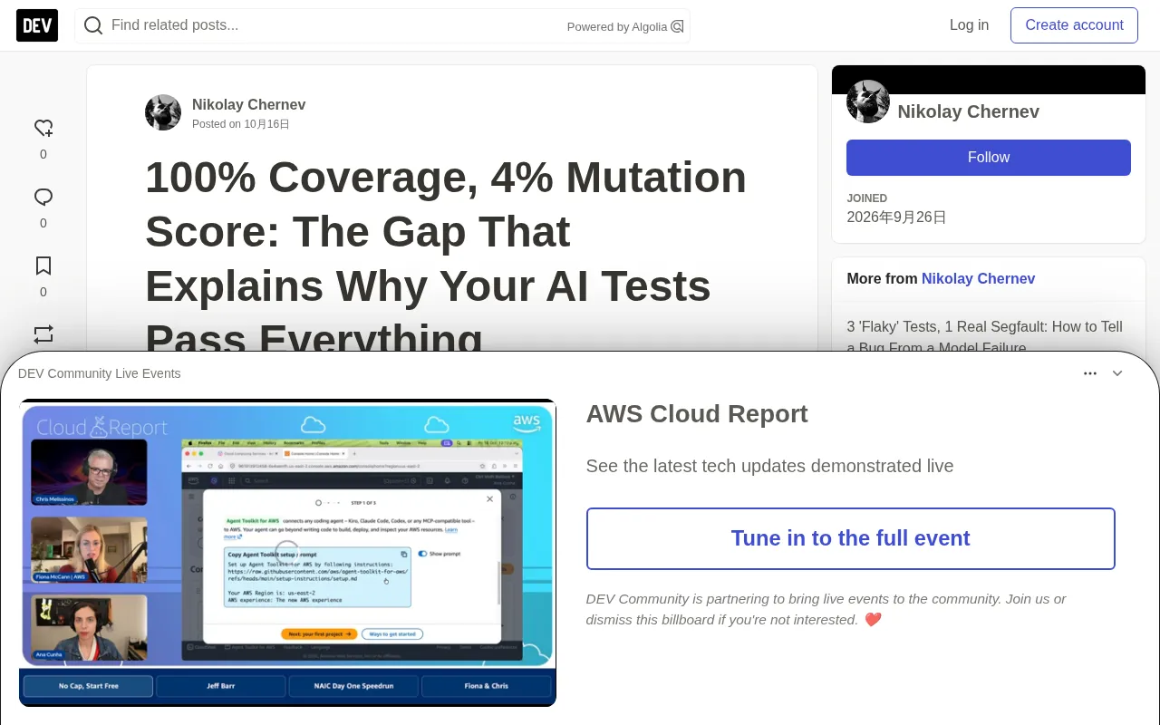 AI-Generated Tests Hit 100% Coverage but Miss 96% of Bugs