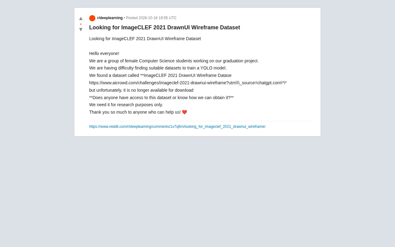 reddit source: Looking for ImageCLEF 2021 DrawnUI Wireframe Dataset
