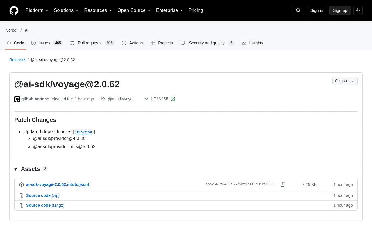 AI SDK Ecosystem Update: Voyage Patch Release and Provider Dependency Evolution