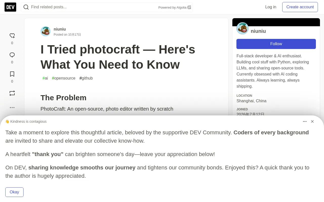 photocraft Hands-On: Is This 64K-Star Open Source Image Editor Worth Using?