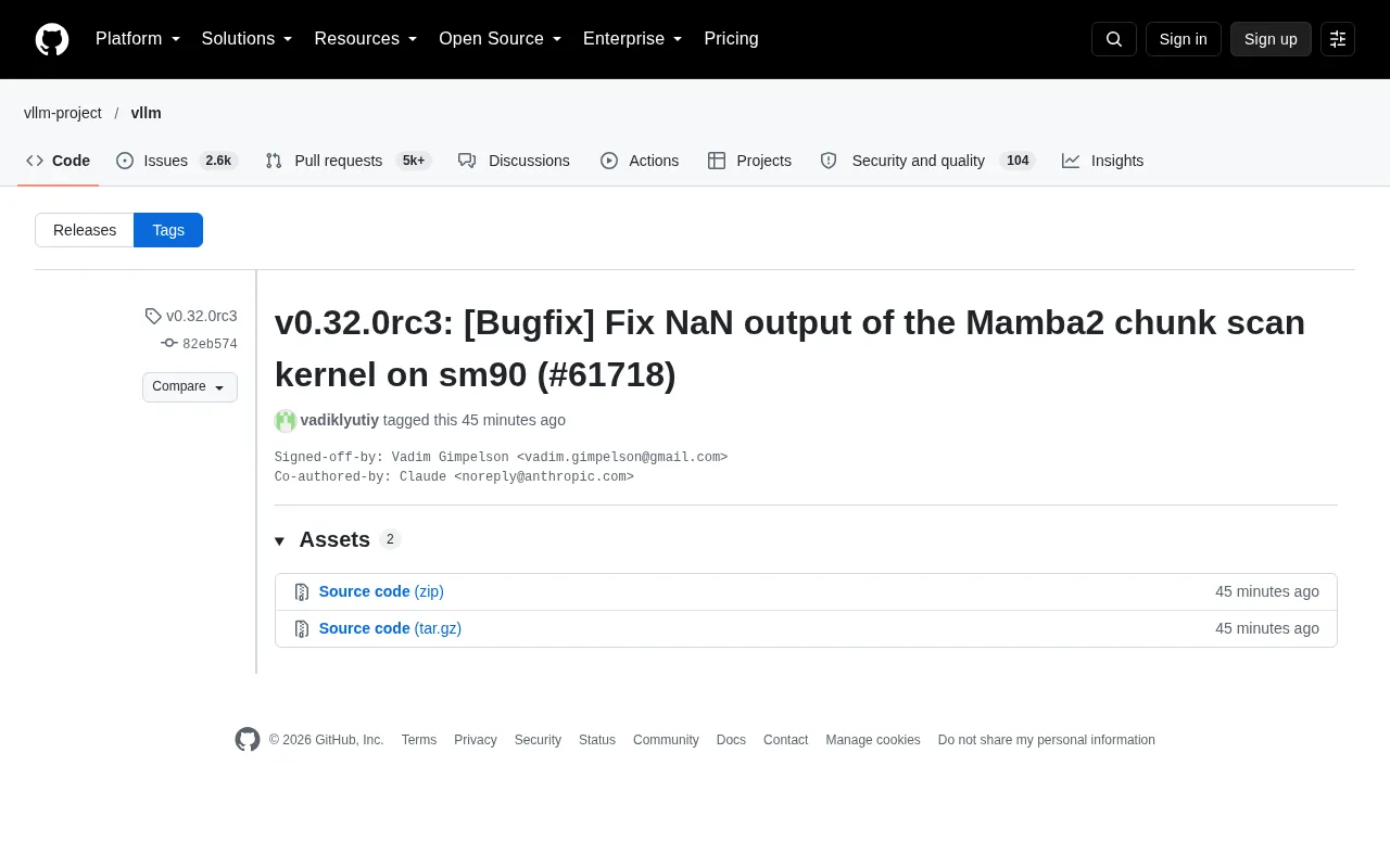 vLLM Fixes NaN Output Bug in Mamba2 Kernel on SM90