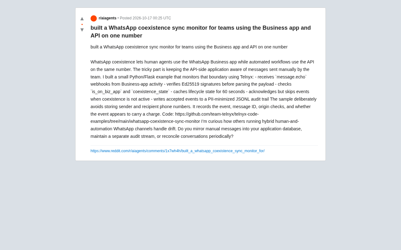 WhatsApp Coexistence Mode Sync Challenges: How to Monitor the Boundary Between Human Agents and the API
