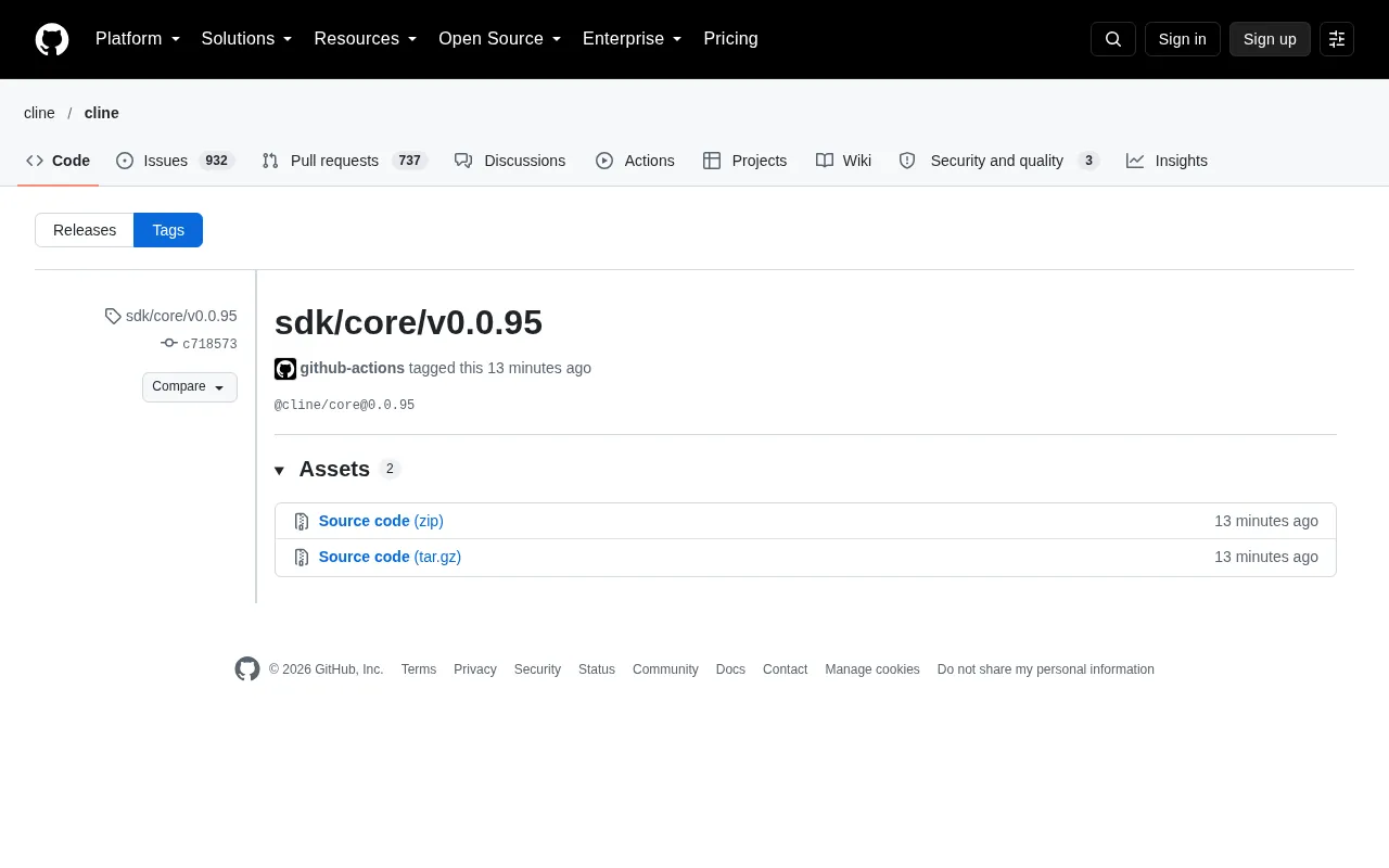Cline Core SDK v0.0.95 Released: Version Update and Ecosystem Impact