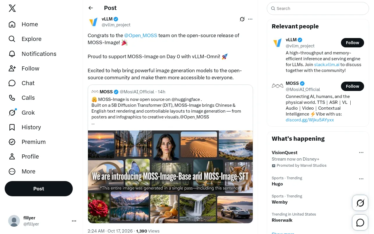 MOSS-Image Open-Sourced: vLLM-Omni Provides Day 0 Image Generation Support