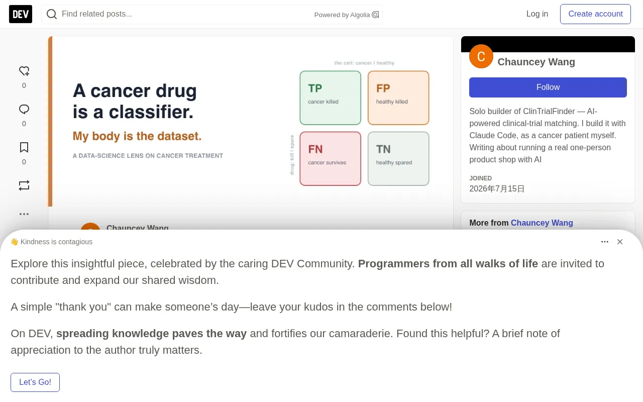 When Anti-Cancer Drugs Become Classifiers: A Data Scientist's Observations on Cancer Treatment